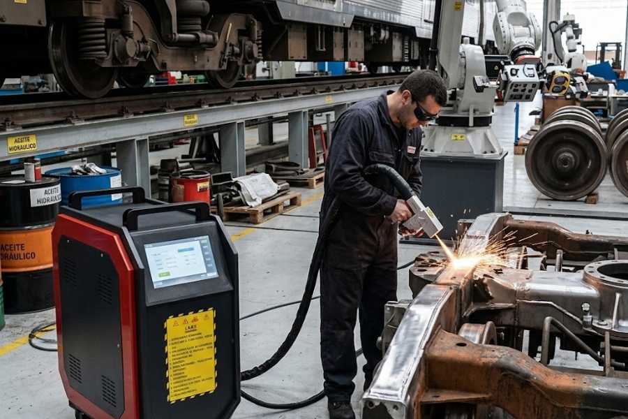 Limpieza láser en la industria ferroviaria