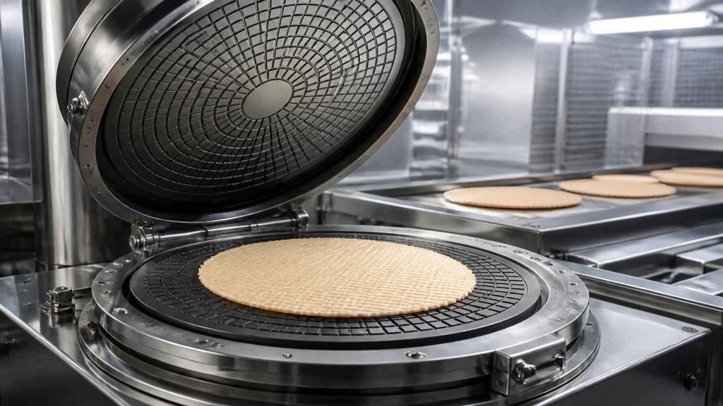 Superficie sin depósitos para mallas de galletas y obleas
